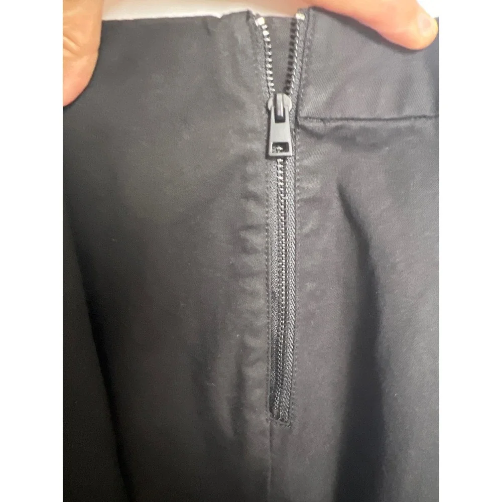 Everlane Womens Black Cotton Stretch Mini‎ Skirt Side Zip Back Vent 10 Office